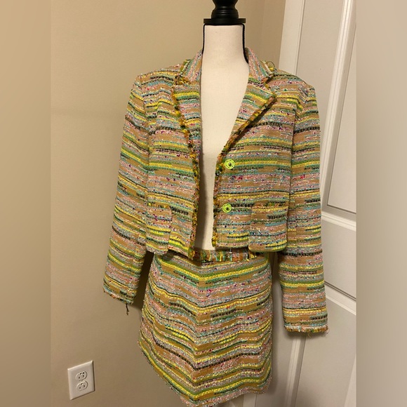 Bright Multicolor Tweed Beach Jacket Size 8 - Picture 3 of 11